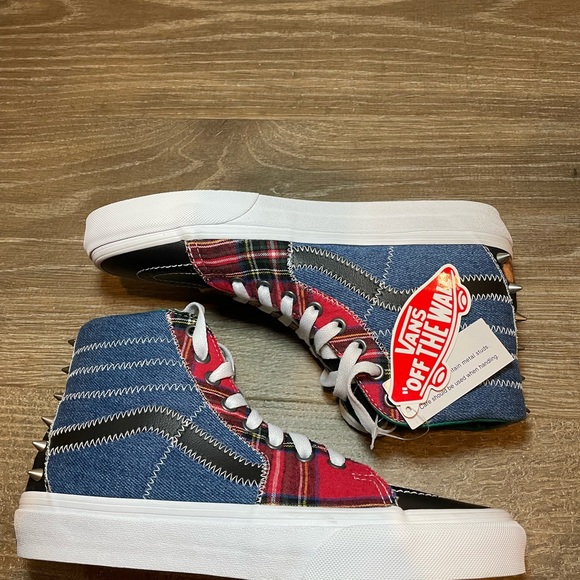 Vans Sk8-Hi Tartan Daze Denim Shoe Mens Size 7/women's 8.5 New - Picture 3 of 5